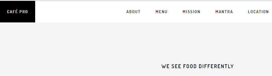 Shows sticky menu in cafe pro with site-title at the beginning